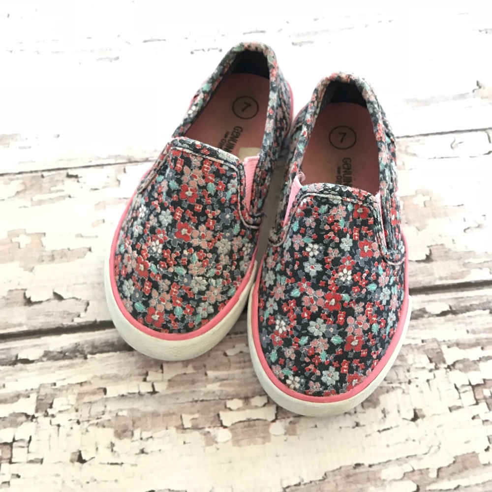 Little Girls Floral Jane Sneaker Shoes size 7